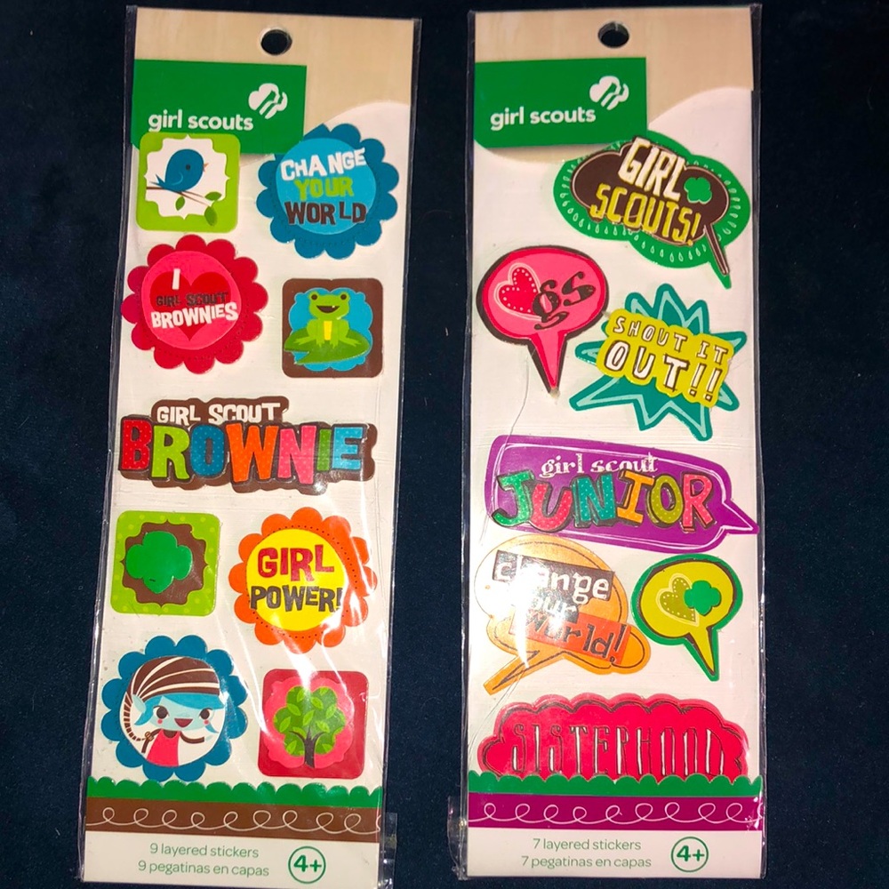 2 sheets Girl Scouts Layered Stickers